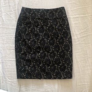 Black and Nude Satin Lined Pencil Skirt